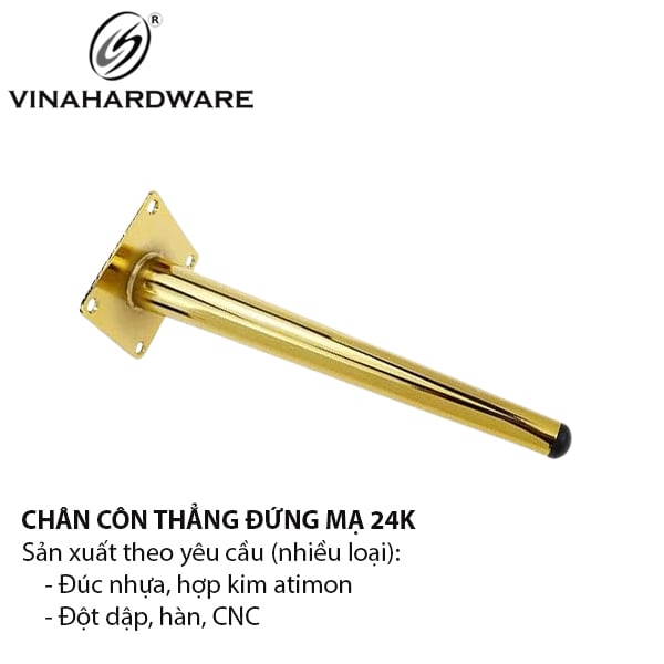 Chân bàn ghế sofa côn mạ 24k loại chân thẳng