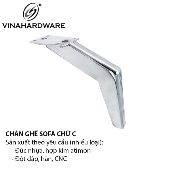Chân ghế sofa Vinahardware kích thước 150mm, loại chân dao