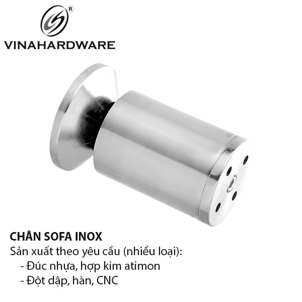Chân bàn Vinahardware phi 50 cao 200mm, inox 2100.4.50203