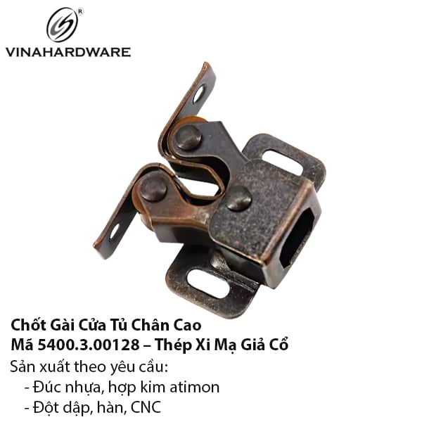 Chốt Gài Cửa Tủ Giả Cổ Chân Cao – Mã 5400.3.00128