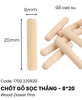 Chốt gỗ sọc thẳng Vinahardware-DW0620
