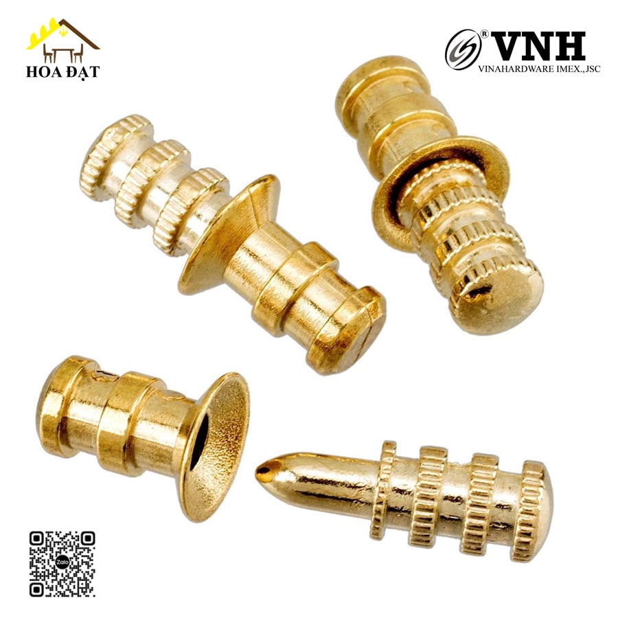 Chốt định vị âm dương, hợp kim kẽm, màu vàng đồng - VNH08230814