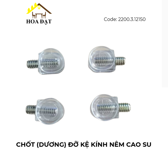 Chốt (dương) đỡ kệ kính nêm cao su hai thành phần