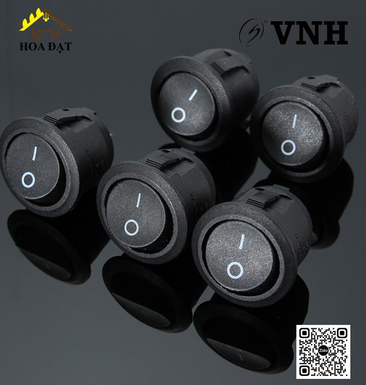 Công tắc đèn led 3 chân Vinahardware, màu đen - VNH122024B