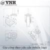 Bánh xe cao su Vinahardware phi 65 có khóa, ty ren M12x35- CT6525CK-CT6525CK