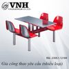 Bộ bàn ghế liền căn tin, kèm lưng tựa bằng nhựa - VNH121800