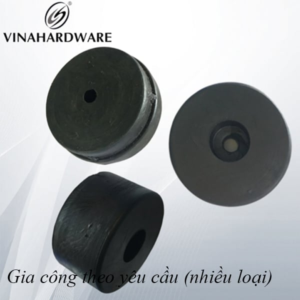 Đế cao su tròn Vinahardware phi 60 (nhiều loại) màu đen SP286357