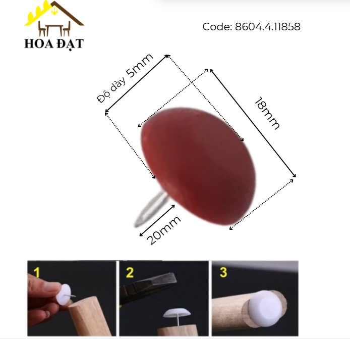 Đinh nhựa đầu dù màu nâu-DN199