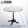 Khung bàn cafe chân trụ gang đúc, mặt đá Marble Vinahardware - Mã  2300.1.11012