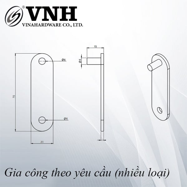 Bas sắt Vinahardware kích thước 2.5x70x20mm, bảy màu - VNH702025