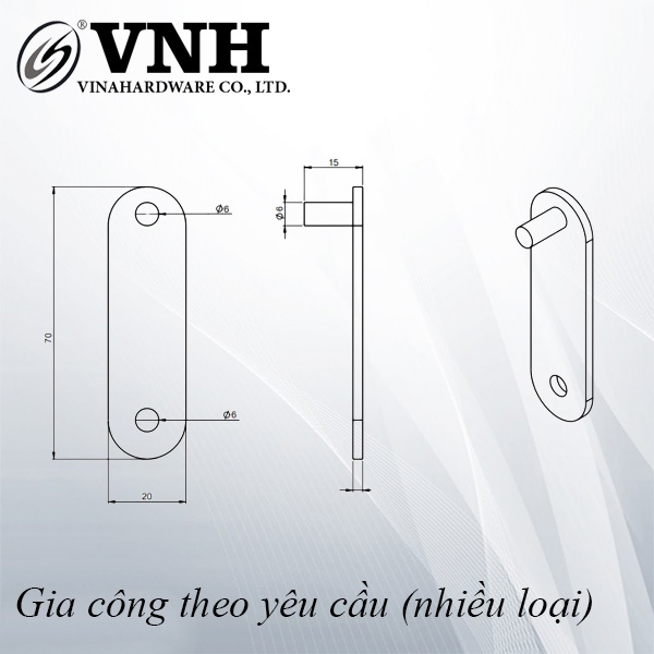 Bas sắt Vinahardware loại 2.5x70x20mm, bảy màu - VNH702025