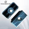 Chân đế nhựa tăng chỉnh hình chữ nhật Vinahardware, lỗ ren M8, M10, màu đen - TA3023M10