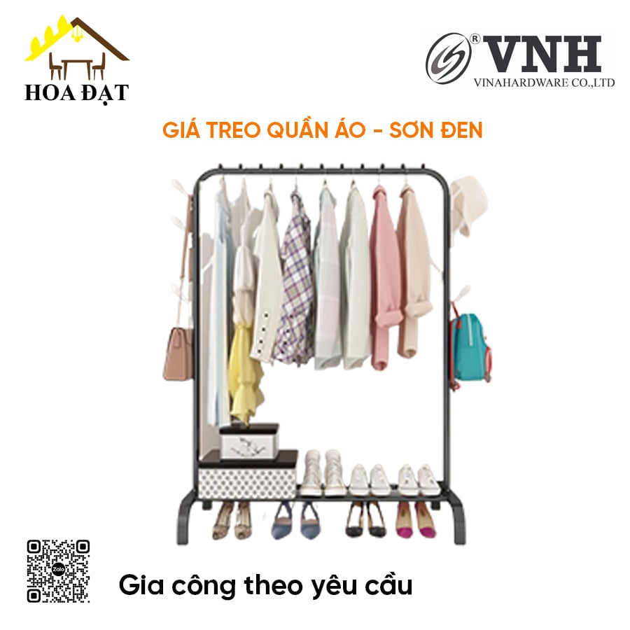 Giá treo quần áo sơn đen - VNH11001500B