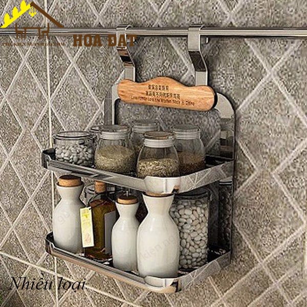 Giá treo ngoài gia vị 2 tầng Inox 304 VNR VNH002625-VNH002625