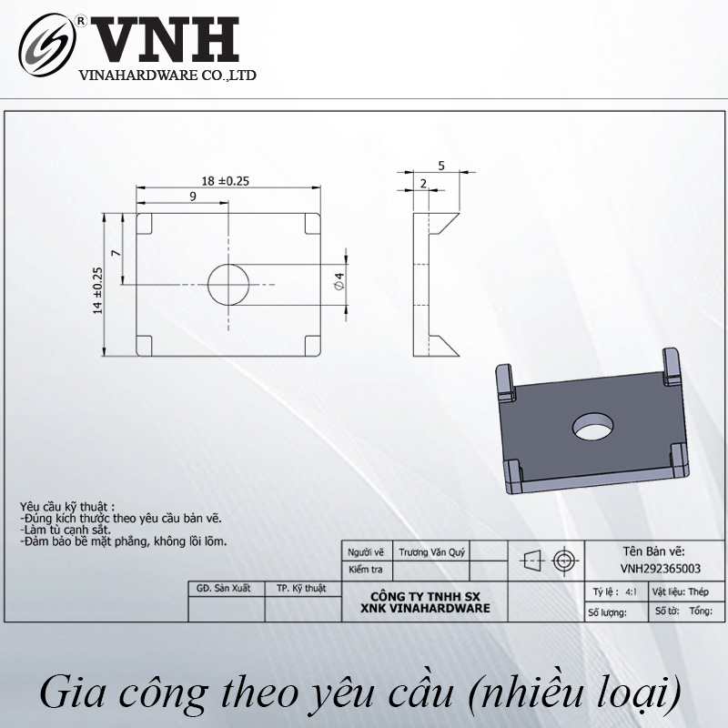 Pat ( Bas) sắt xi trắng Vinahardware kích thước 18x14 - 1608.1.50034