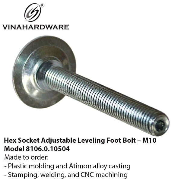 Chân tăng chỉnh M10 đầu lục giác chìm – Mã 8106.0.10504