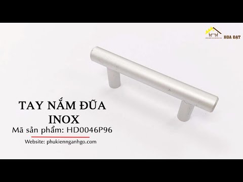 Tay nắm tủ đũa ivan phi 12, dài 192mm, inox 304 HD304D192-HD304D192