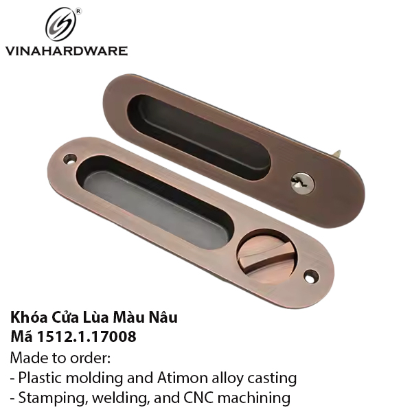 Khóa cửa lùa màu nâu - Mã 1512.1.17008