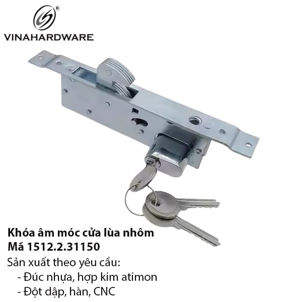 Khóa Âm Cửa Lùa Nhôm Kính – Mã 1512.2.31150