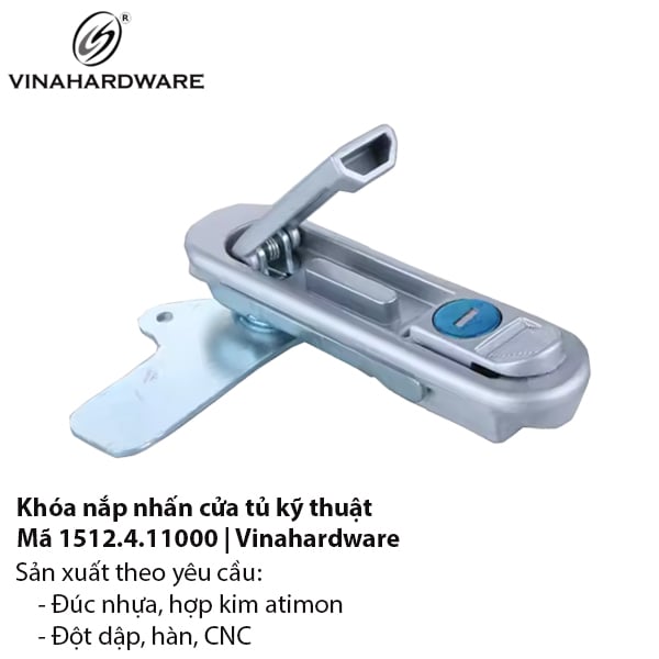 Khóa nắp nhấn cửa tủ công nghiệp – Mã 1512.4.11000 Vinahardware