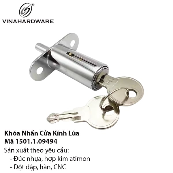 Khóa nhấn cửa kính lùa - Mã 1501.1.09494