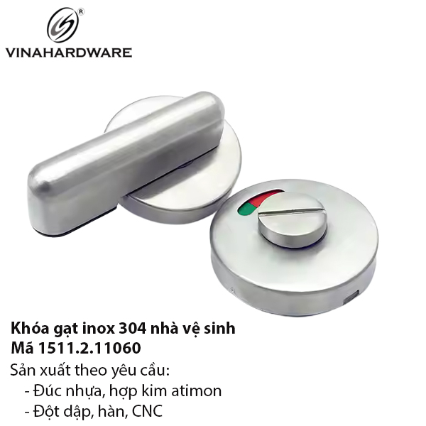 Khóa Gạt Nhà Vệ Sinh Inox 304 – Mã 1511.2.11060