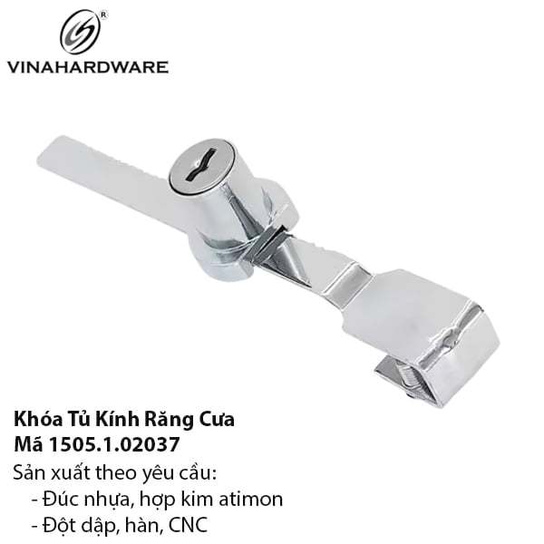 Khóa tủ kính dạng răng cưa - Mã 1505.1.02037