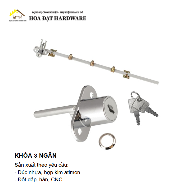 Khóa tủ 3 ngăn Ivan