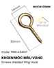 Khoen móc Vinahardware kích thước DH221S210-DH221S210