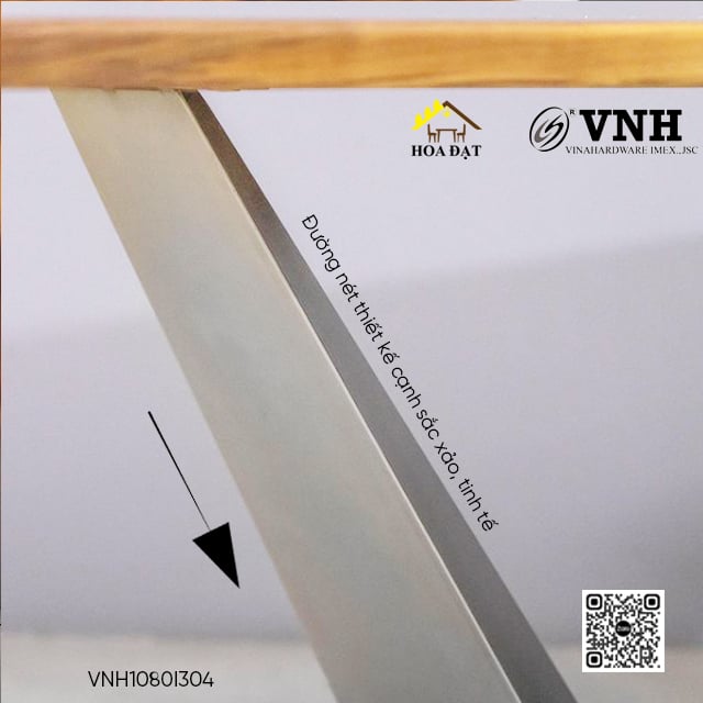 Chân bàn inox 304 Vinahardware, khung bàn inox, dày 1.0 ly (1080x310x