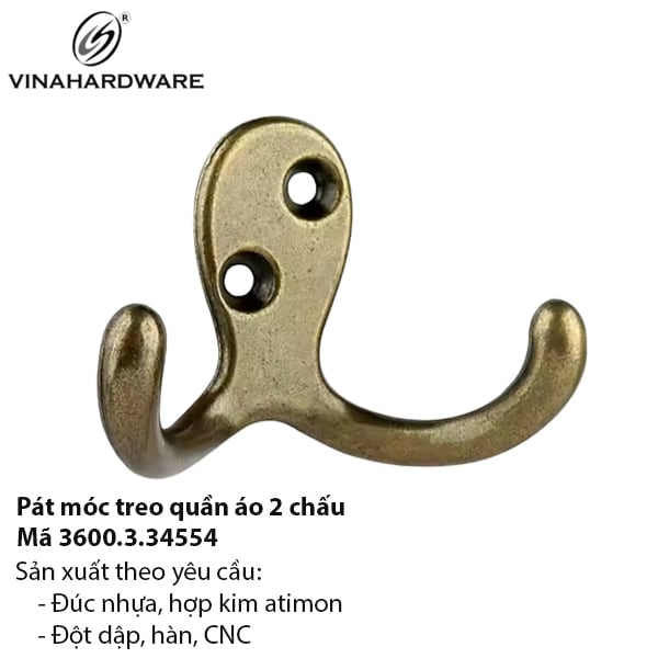 Pát móc treo quần áo 2 chấu – Mã 3600.3.34554