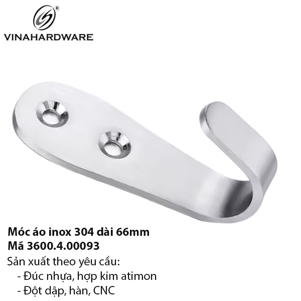 Móc Áo Inox 304 – 3600.4.00093 - Thiết Kế Tối Giản, Dễ Vệ Sinh