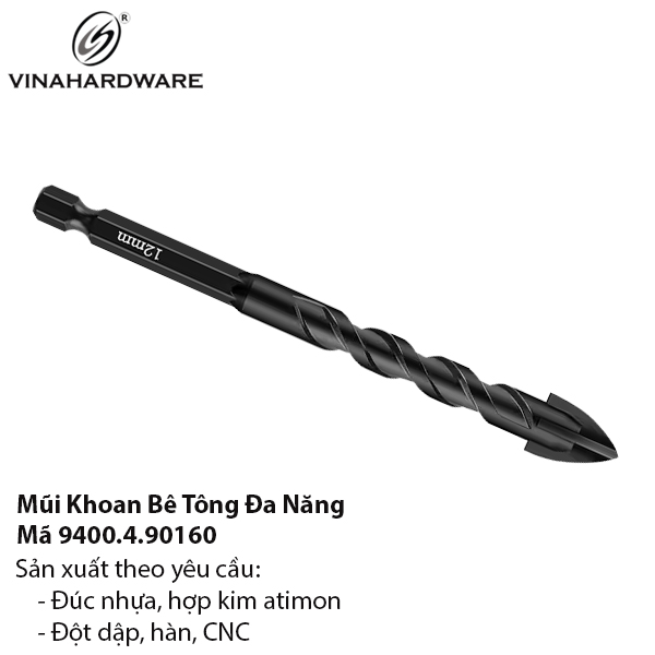Mũi khoan đa năng 4 cạnh chân lục giác - Mã 9400.4.90160
