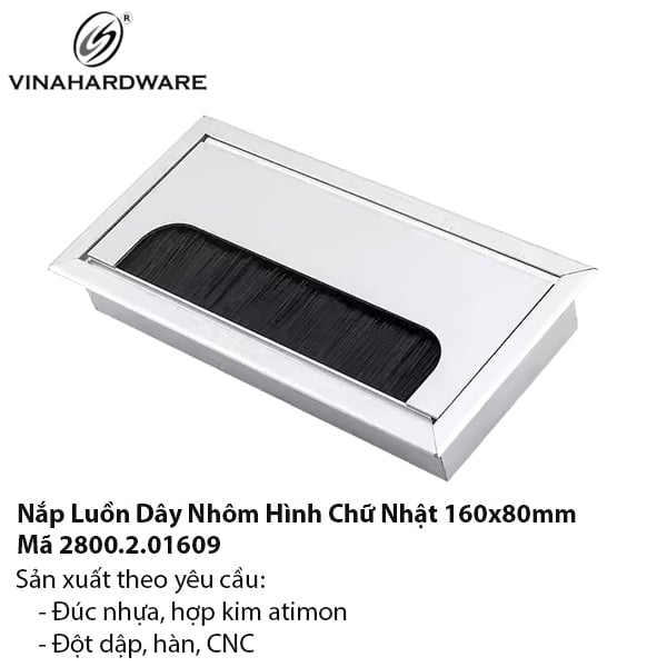 Nắp Luồn Dây Nhôm 160x80mm - Mã 2800.2.01609