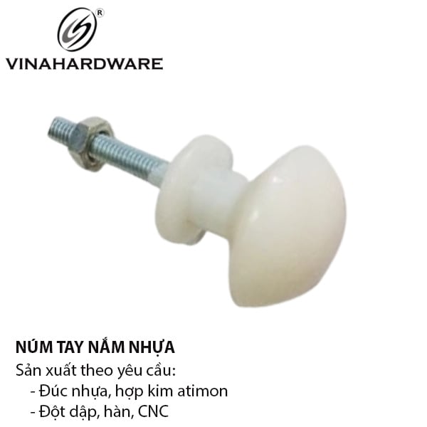 Núm gù nhựa Vinahardware phi 15 cao 20 kèm bulong 4x26 HD0026N-HD0026N