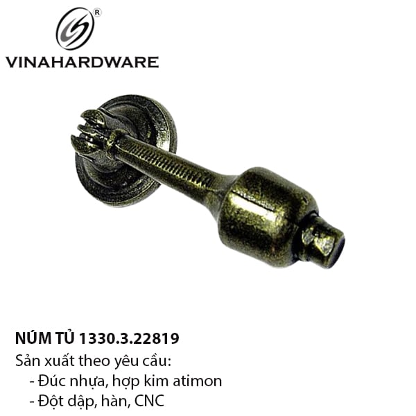 Tay nắm tủ Vinahardware giả cổ, dạng tay nắm lủng lẳng, 55mm HD0049C