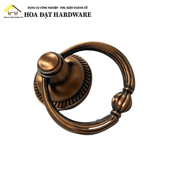 Tay nắm khoen tròn màu nâu
