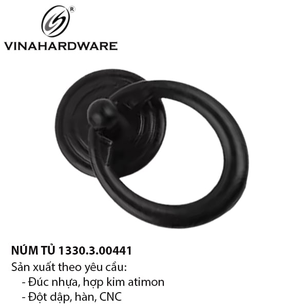 Núm tay nắm tủ màu đen 1330.3.00441