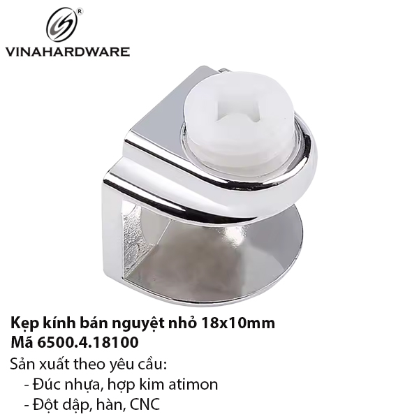 Kẹp kính bán nguyệt mini 18x10mm – Mã 6500.4.18100
