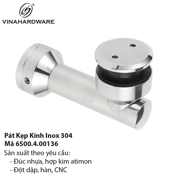 Pát Kẹp Kính Inox 304 - Mã 6500.4.00136