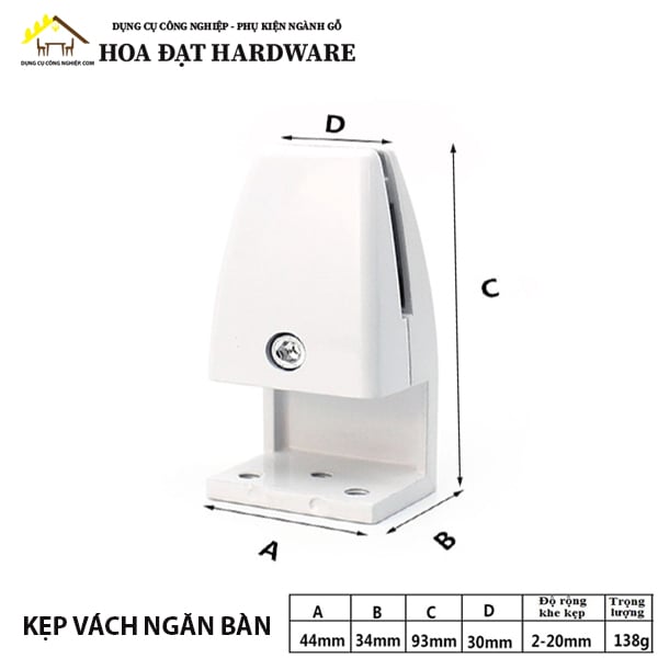Kẹp vách ngăn bàn - Pat ( bas ) kẹp kính chân 1 bên H0002T
