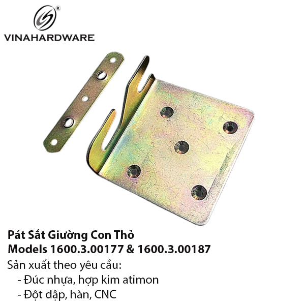 Pát “Tai Thỏ” Liên Kết Khung Giường 2 mm - Mã 1600.3.00177 & 1600.3.00187