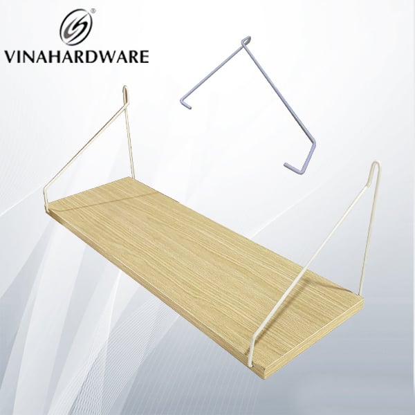 Pat( bas) sắt móc cho kệ treo tường Vinahardware, sơn trắng tĩnh điện VINA2923375 - Cặp