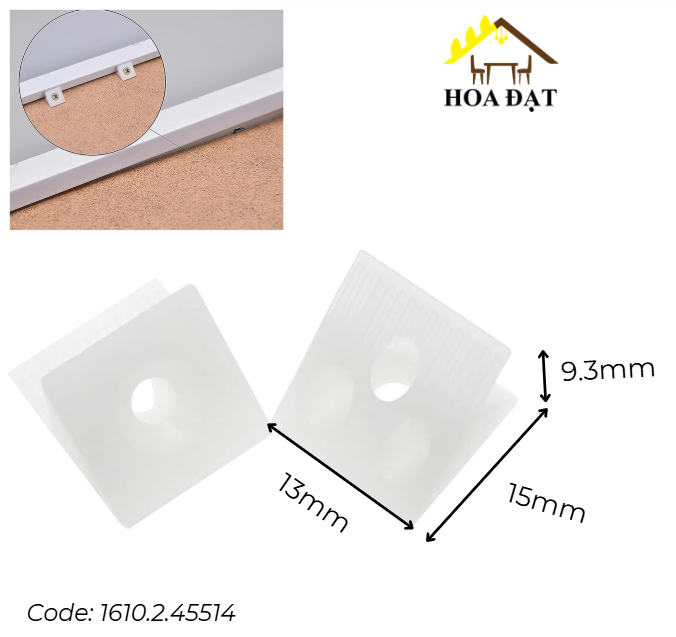Pat ( Bas) nhựa ke góc vuông Vinahardware loại 13mm VNH P4551-P4551