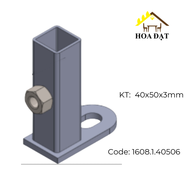 Pat ( Bas) sắt 40x50x3 gắn ống rút, sơn đen mờ - VNH29236503-VNH29236503