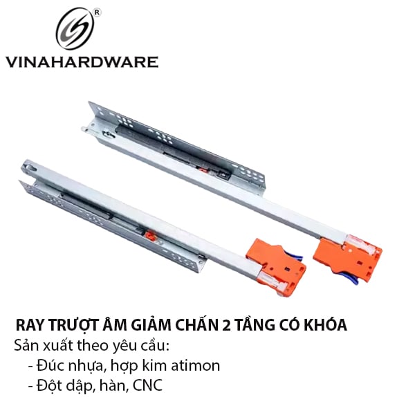 Ray âm giảm chấn Vinahardware 2 tầng có khóa