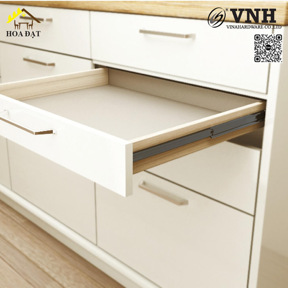 Ray bi 3 tầng giảm chấn, bản 45mm, màu đen -SBS0345300BHL