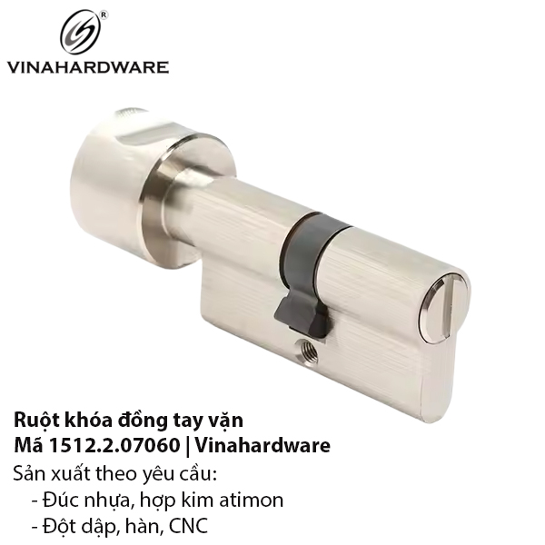 Ruột Khóa Tay Vặn Đồng Nguyên Khối - Mã 1512.2.07060