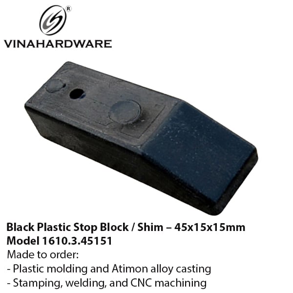 Pát chặn nhựa đen 45x15x15mm – Mã 1610.3.45151