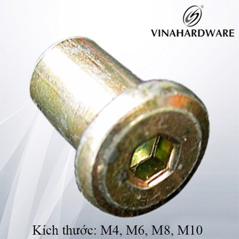 Tán lục giác chìm Vinahardware loại M6x13, đầu 15, bảy màu Vina - SC93061513